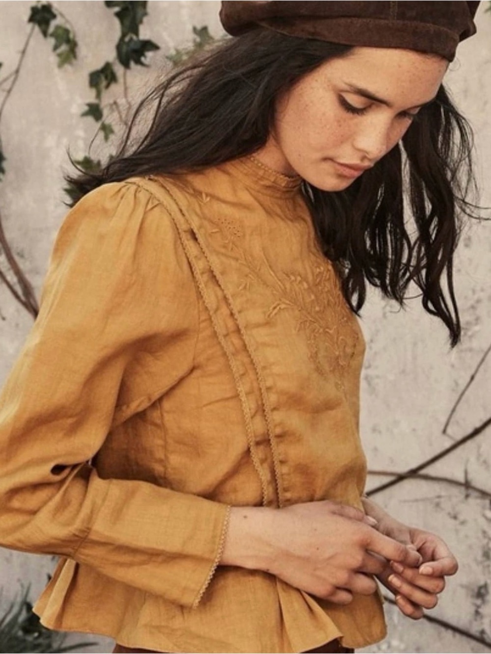 Doen Avonlea Top in Ginger Size XS Embroidered - Picture 3 of 3